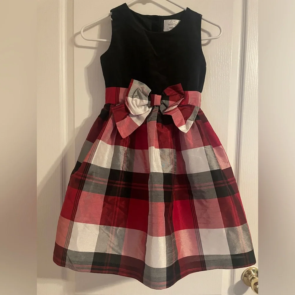 Gymboree Black and Red Plaid‎ Flare Dress 8 Holiday Party Y2K Preppy Function